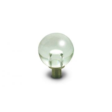 Clear Glass Ball Cupboard Knob 16 mm Satin Stainless Steel