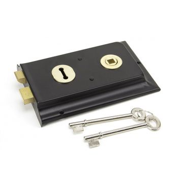 Albion Rim Lock with Cast Iron Cover Internal Beeswax 154 mm