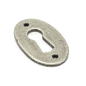 Albion Oval Uncovered Escutcheon Pewter Patina 51 x 31 mm Pewter Patina Finish