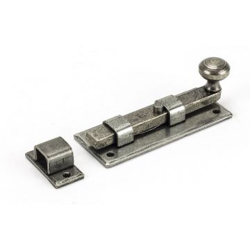 Albion Straight Door Bolt Pewter Patina 158 mm Pewter Patina Finish
