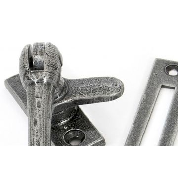 Albion Monkey Tail Casement Fastener Mortice Plate Pewter Plate 112mm Pewter Patina Finish
