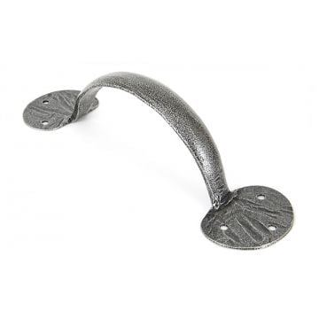 Albion Penny End MM Pull Handle Pewter Patina 203 mm