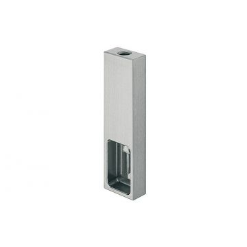 Square Rail End Support, Under Shelf Fitting Satin Stainless Steel