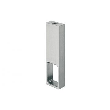 Square Rail Centre Support, Under Shelf Fitting Satin Stainless Steel
