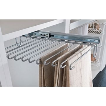 Off Centre Fixing Pull Out Trouser Rack Epoxy Silver