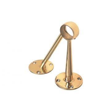 38 mm Angled Support Bracket Brushed Antique Brass Unlacquered
