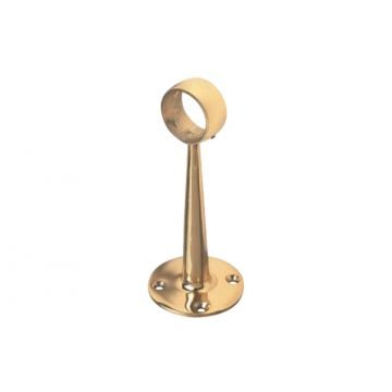 38 mm Upright Support Bracket  Polished Brass Unlacquered