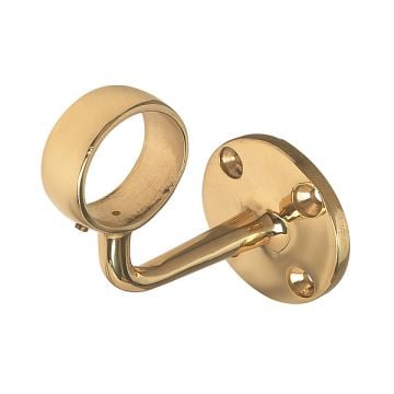 51 mm Diameter Handrail Bracket  Polished Brass Unlacquered