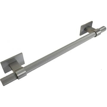 Knurled Cabinet Pull Handle on Plates 257 mm