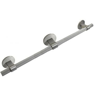 Knurled Cabinet Pull Handle 513 mm on Round Roses