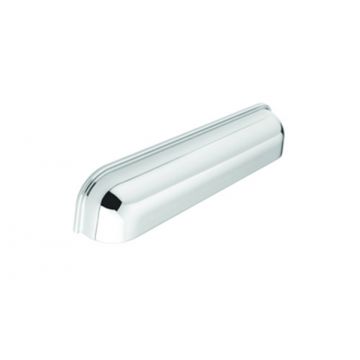 Cup Drawer Pull Handle 130 mm Polished Chrome Plate