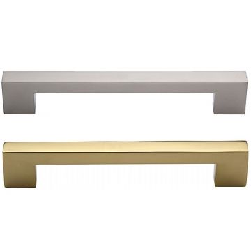 Metro Square Cabinet Pull 10 x 116 mm Brushed Antique Brass Lacquered