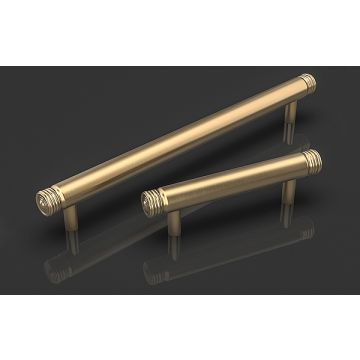 Cassius Cabinet Handle 120 mm Satin Brass Waxed