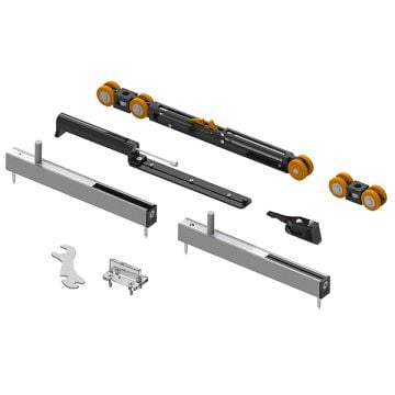 Saheco SF-P70 Low Headroom Single Door Fitting Set Max.Weight 70 kg with One Soft Close Standard finish