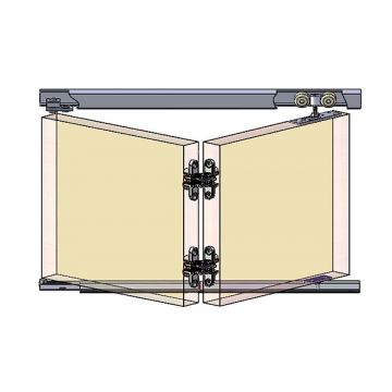 Foldaside 30 Sliding Folding Two Door Kit with Track 1200 mm Standard finish