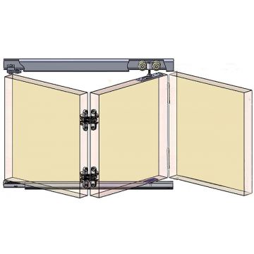 Foldaside 30 Sliding Folding Three Door Kit with Track 1200 mm Standard finish