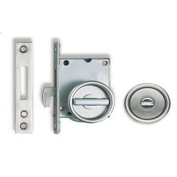 Inset Privacy Turn & Release with Lock for 28-40 mm Door Satin Stainless Steel