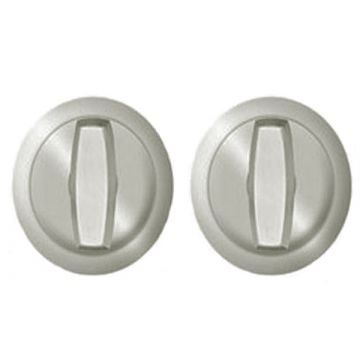 Round Twin Inset Privacy Turns with Lock for 40-50 mm Door Satin Stainless Steel