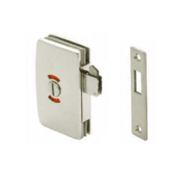 Sliding Glass Door Bathroom Lock with Indicator Satin Nickel Plate