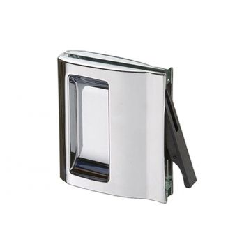 Frameless Sliding Glass Pocket Door Handle with Edge Pull Polished Chrome Plate