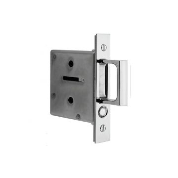 Door Edge Pull Handle with Push Button Release Satin Chrome Plate