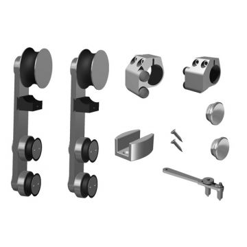 Single Door Fitting Set for Glass Satin Stainless Steel