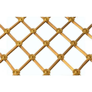 Handmade Diamond Grille 41 mm All Plain Rosettes No Backing Mesh Polished Brass Lacquered