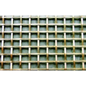 Woven Grille 3 mm Plain Wire 13 mm Square Weave  Polished Brass Unlacquered