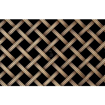 Woven Grille 5 mm Reeded Wire 13 mm Diamond Weave Antique Brass Lacquered