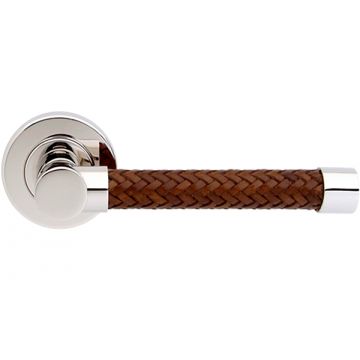Woven Barrel Lever Handle on Round Rose