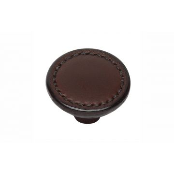 Hand Stitched Leather Cabinet Knob 35 mm