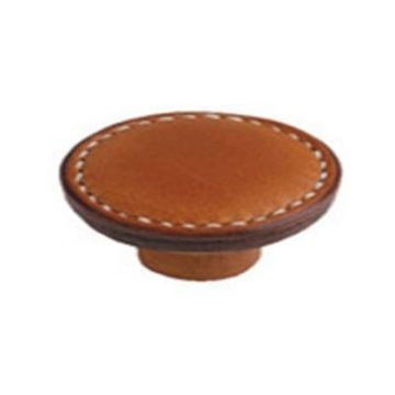 Hand Stitched Leather Cabinet Knob 45 mm