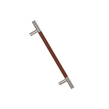 300 mm Slim Barrel Stitch Out Recess Leather Pull Handle 