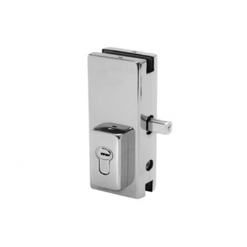 Glass Door Centre Patch Lock Satin Stainless Finish
