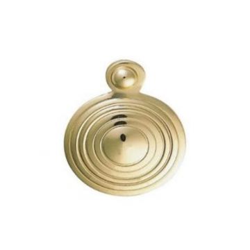 Reeded Covered Escutcheon Polished Brass Lacquered
