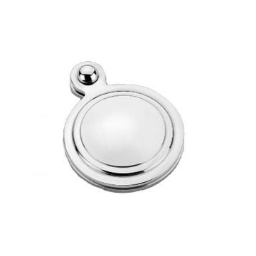 Round Covered Escutcheon Stepped Edge 32 mm Polished Nickel Plate