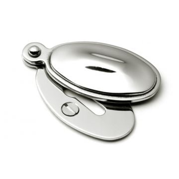 Raised Oval Covered Escutcheon Polished Nickel Plate