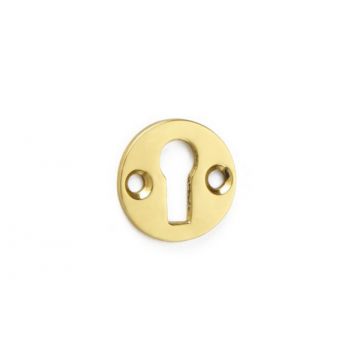 Round Cupboard Escutcheon Polished Brass Lacquered