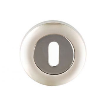 Round Keyhole Escutcheon 53 mm Polished Chrome & Satin Nickel