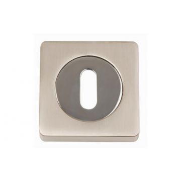 Square Keyhole Escutcheon 53 mm Polished Chrome & Satin Nickel