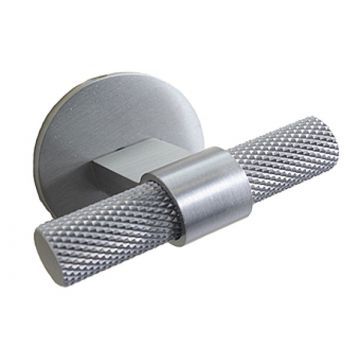 Knurled T Bar Pull Handle 60 mm on Round Rose Antique Brass Finish