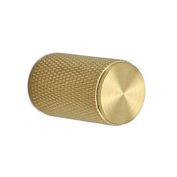 K-T Knurled Cabinet Knob 18 mm Satin Brass Lacquered
