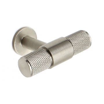 K-T Knurled T-Bar Cabinet Pull 50 mm Satin Nickel Plate

