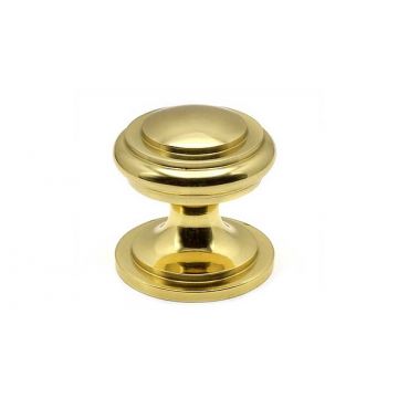 Stepped Cupboard Knob 25 mm Polished Brass Lacquered