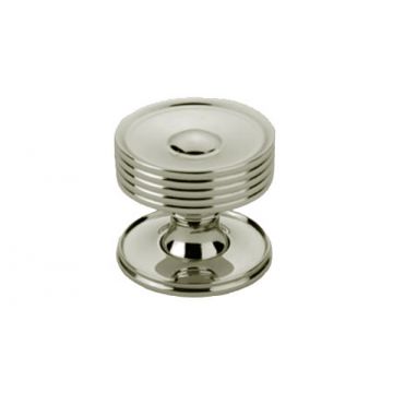 Dished Top Cupboard Knob with Rose 19 mm Polished Brass Lacquered