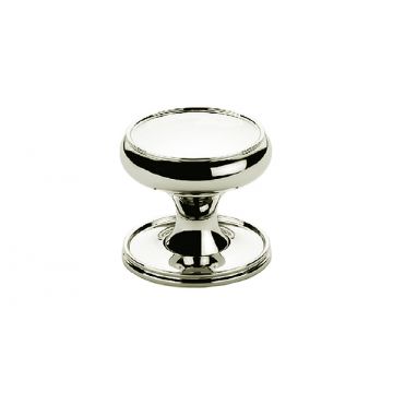 Cushion Lipped Edge Cupboard Knob 19 mm with Separate Rose Polished Nickel Plate