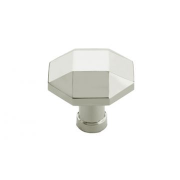 Octagonal Faceted Cupboard Knob 25 mm Polished Nickel Plate