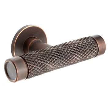 Rainham 61 mm T-Pull Cabinet Handle with Plain Ends and Rose (Polished Nickel Plate)