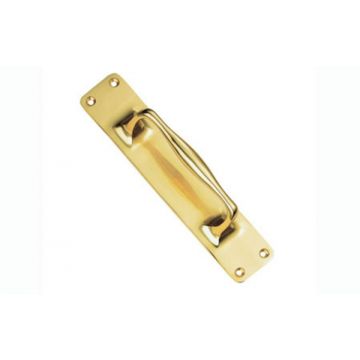 Pull Handle on Plate 295 x 60 mm Polished Brass Lacquered