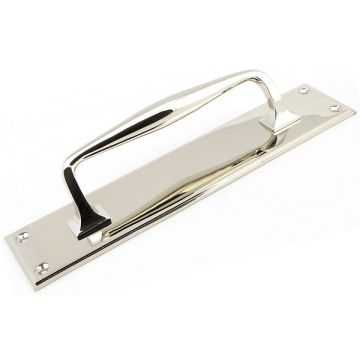 Pull Handle 212 mm on Backplate 300 mm Face Fix Polished Nickel Plate